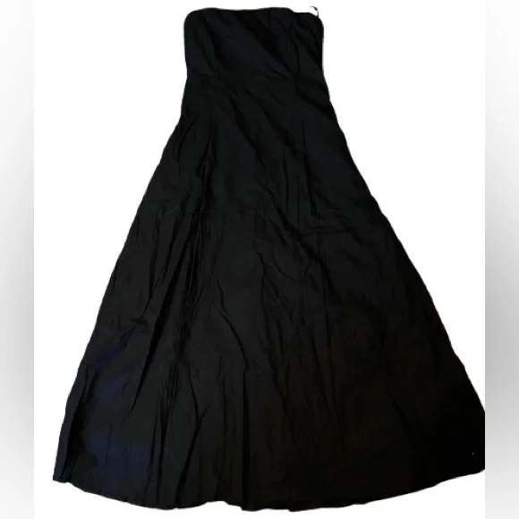 COMMENSE Linen Blends Basic Pockets Tube Long Dress. Size Medium. Black. - Picture 3 of 10